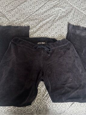 Guess Black Velour Drawstring Lounge Pants
